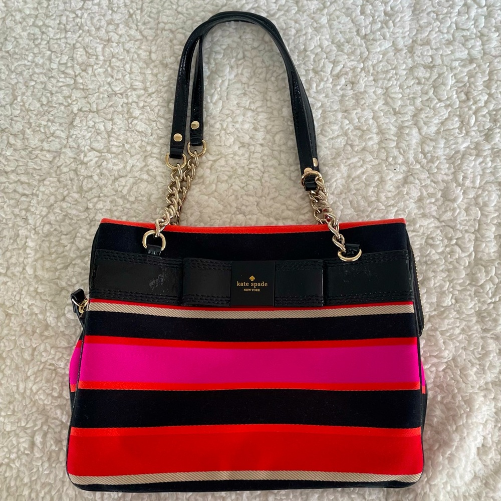 Kate Spade Striped Canvas Satchel